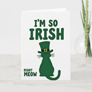 Irish Cat Right Meow Card