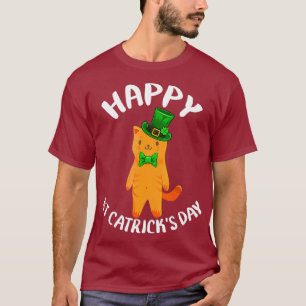 Irish Cat St Patricks Day Catrick Hat Bow Tie T-Shirt