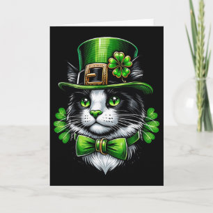 Irish Cat St Patricks Day Catricks Day Kitty Kitte Card