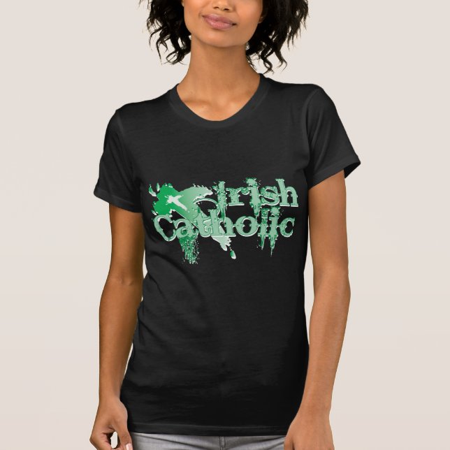 Irish Catholic Gothic Cross T-Shirt (Front)
