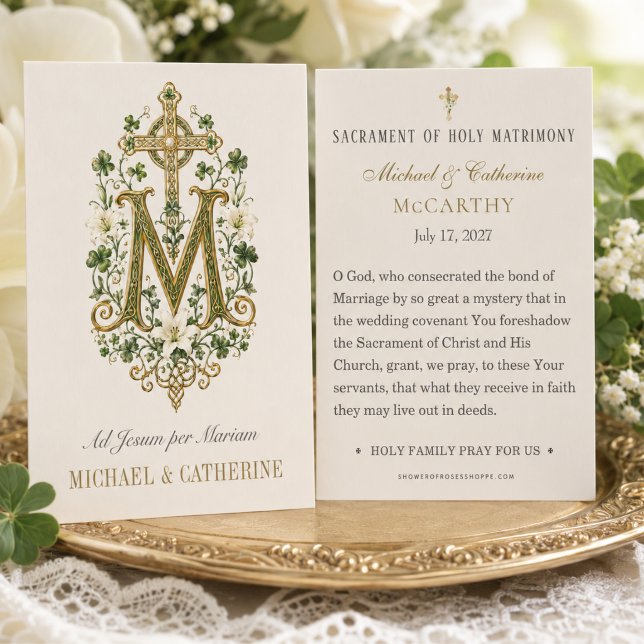 Irish Catholic  Marian Monogram Wedding Shamrocks (Creator Uploaded)