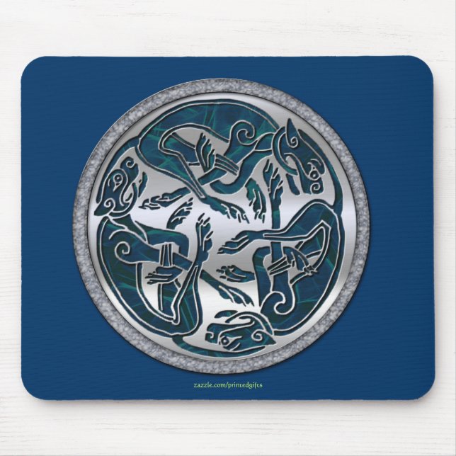 Irish Celtic 3-Dog Symbol Mousepad (Front)
