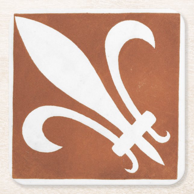  Irish Celtic Art Design Red Tile Square Paper Coaster (Front)