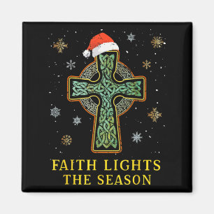Irish Celtic Cross Knot Christian Faith Santa Hat Magnet