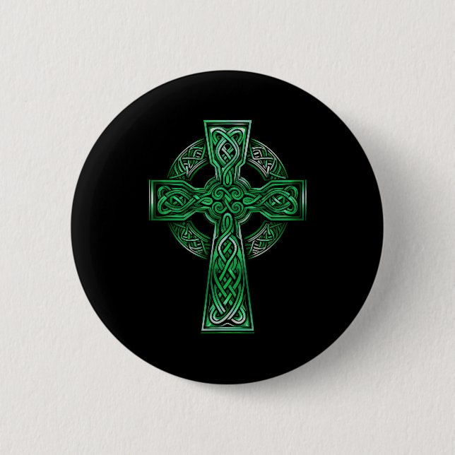 Irish Celtic Cross Knot Christian Holy Trinity Sco 6 Cm Round Badge (Front)