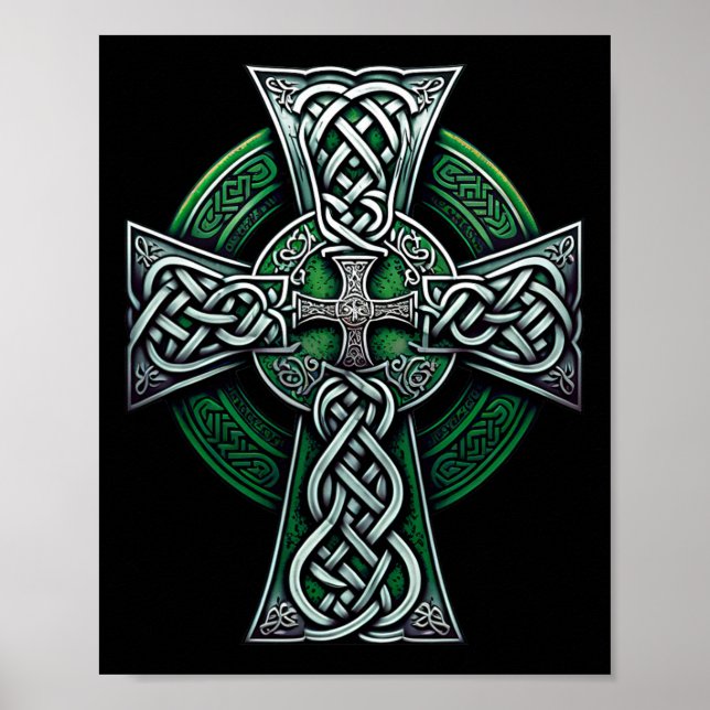 Irish Celtic Cross Knot Christian Holy Trinity Sco Poster (Front)