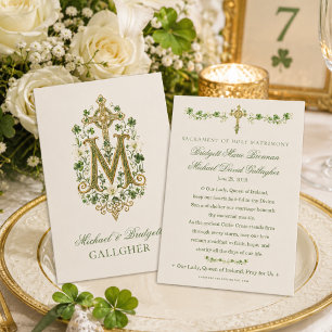 Irish Celtic Cross Wedding Prayer Card Favour