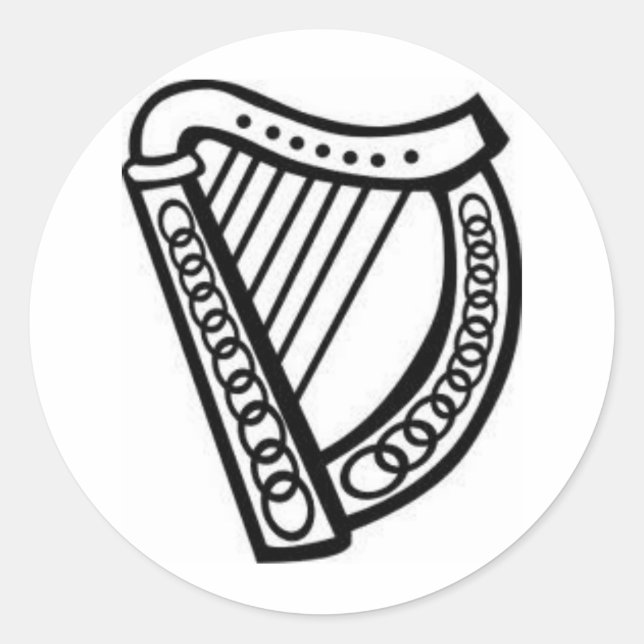 Irish/Celtic Harp Symbol of Irleand Classic Round Sticker (Front)