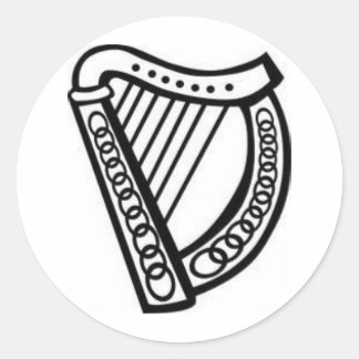 Irish/Celtic Harp Symbol of Irleand Classic Round Sticker