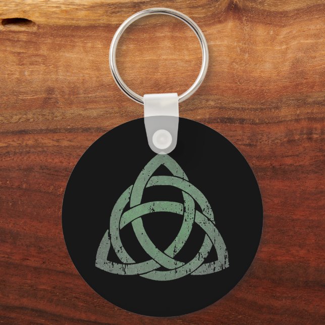 Irish Celtic Knot Triquetra Christian Symbol Key Ring (Front)