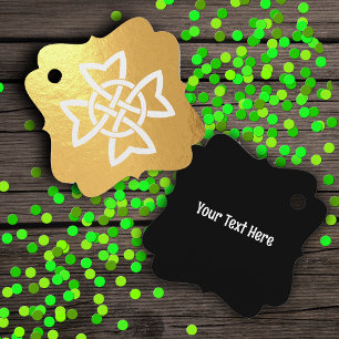 Irish Celtic Knots Intertwined Loops on Gold Favour Tags