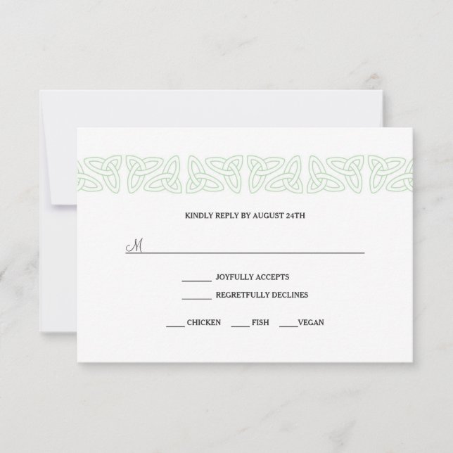 Irish Celtic RSVP reply card 3991 (Front)