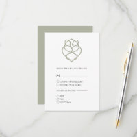 Irish Celtic Swan Love Knot Wedding RSVP Card