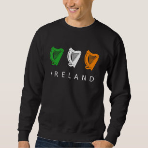 Irish Celtic Triple Harp Medieval Emblem of Irelan Sweatshirt