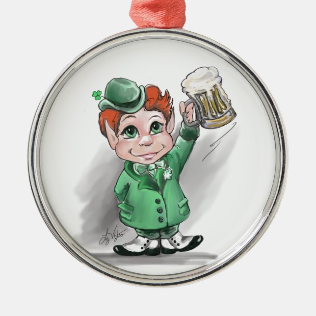 Irish Cheers Premium Round Ornament (Front)
