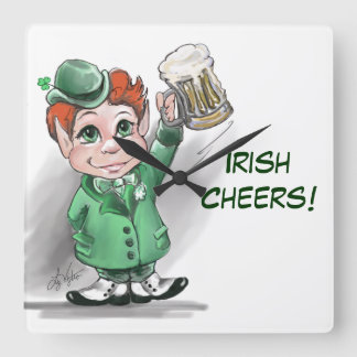 Irish Cheers! Square Wall Clock