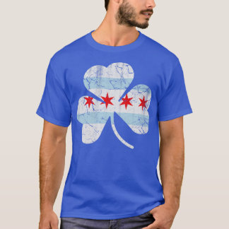 Irish Chicago Flag Shamrock St Patricks Day T-Shirt