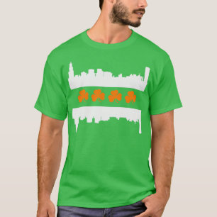 Irish Chicago Skyline Flag T-Shirt
