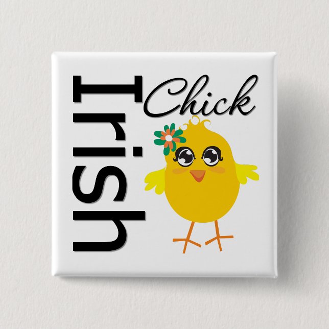 Irish Chick 15 Cm Square Badge (Front)