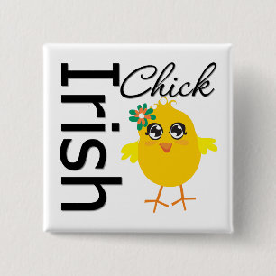 Irish Chick 15 Cm Square Badge