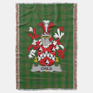  Irish Child Coat of Arms Family Crest Ireland Throw Blanket