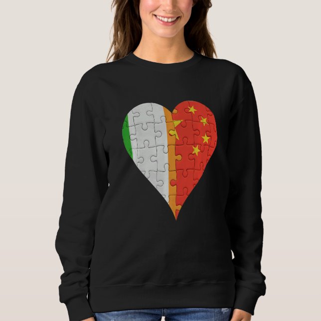 Irish Chinese Flag Heart Sweatshirt (Front)