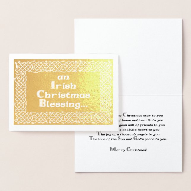 Irish Christmas Blessing Foil Card (Display)