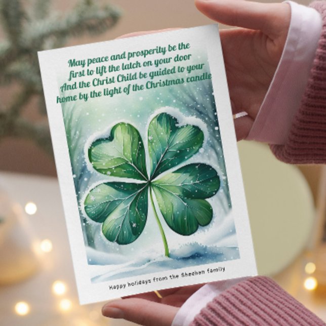 Irish Christmas Blessing Personalised Holiday Card (Irish Christmas Blessing Personalized Holiday Card by Ricaso. Ireland themed holidays cards)