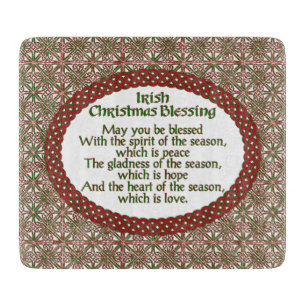 Irish Christmas Blessing, Red Green Celtic Holiday Cutting Board