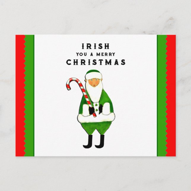 Irish Christmas greetings Holiday Postcard (Front)