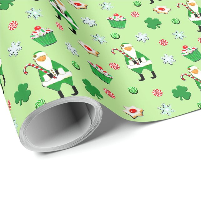 Irish Christmas Holiday Gift Wrapping Paper (Roll Corner)