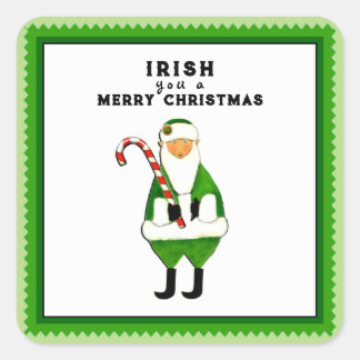 Irish Christmas Holiday Square Sticker