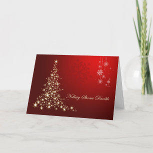 Irish Christmas - red and gold sparkling tree Holiday Card
