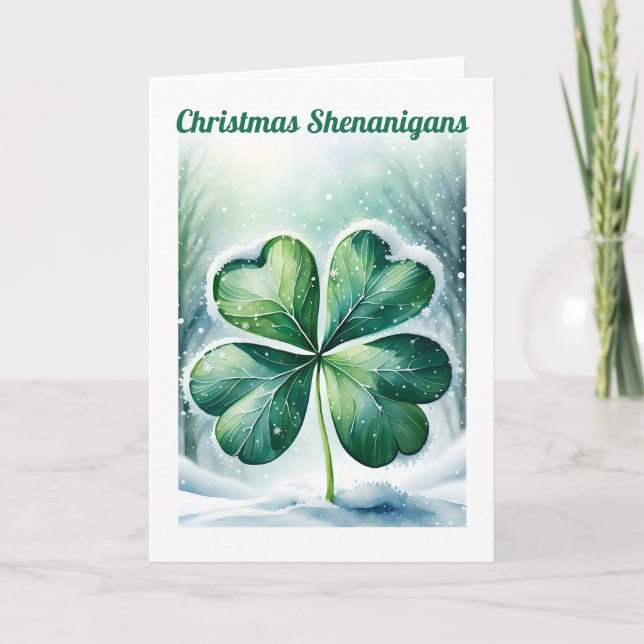 Irish Christmas Shenanigans Personalised Holiday Card (Front)