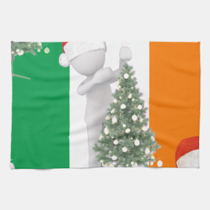 irish christmas tea towel