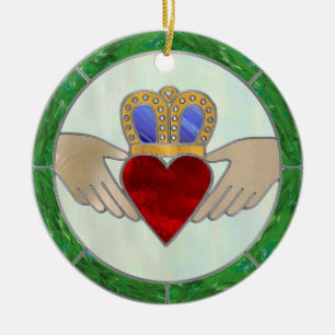 Irish Claddagh Ceramic Tree Decoration