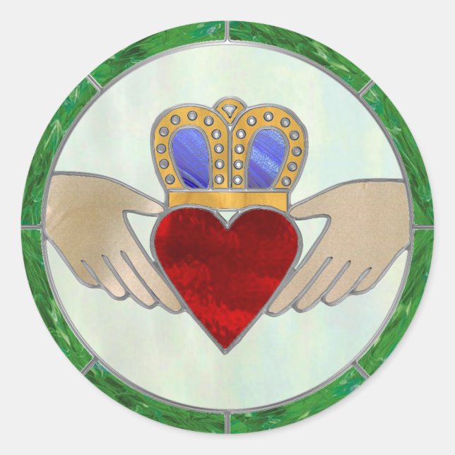 Irish Claddagh Classic Round Sticker (Front)