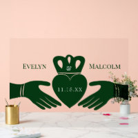 Irish Claddagh Ring Simple Graphic Green