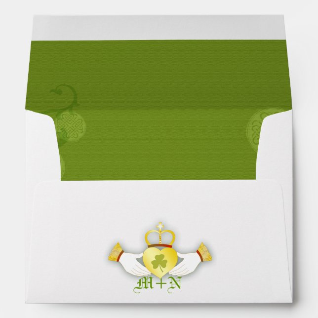 Irish Claddagh Ring Wedding Pre Addressed Envelopes (Back (Bottom))