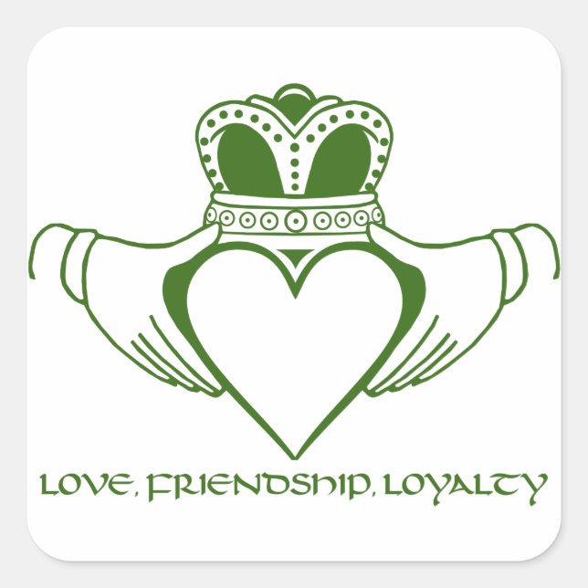 Irish Claddagh symbol square sticker (Front)