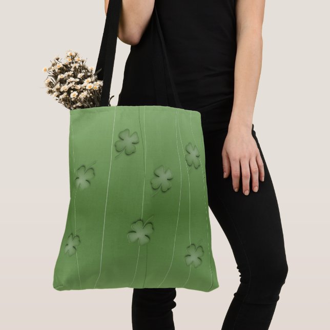 Irish Clover Design Tote Bag (Close Up)