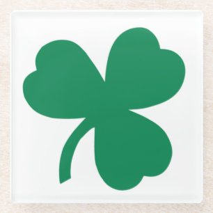 Irish Clover Glass Coaster