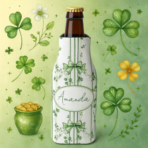 Irish Clover‑Inspired Botanical Design  Bottle Cooler
