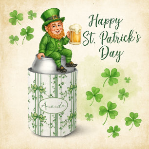 Irish Clover‑Inspired Botanical Design  Can Cooler