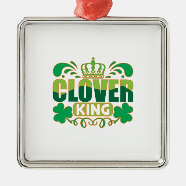 Irish Clover King Metal Tree Decoration (Front)
