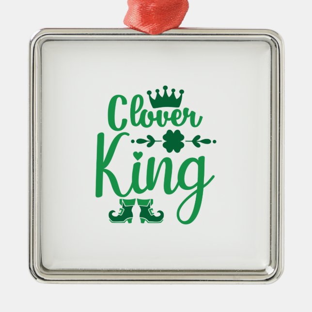 Irish Clover King Metal Tree Decoration (Front)