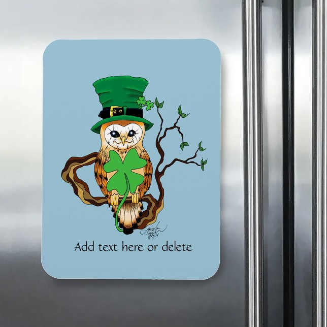 Irish Clover Owl Green Magnet (Creator Uploaded)