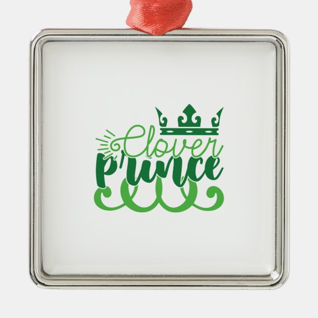 Irish Clover Prince Metal Tree Decoration (Front)