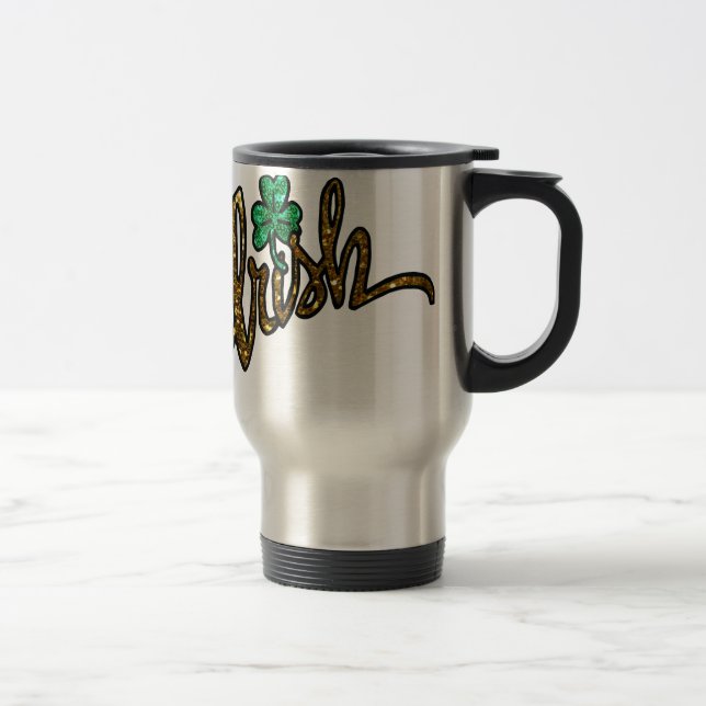 irish clover shamrock travel mug (Right)