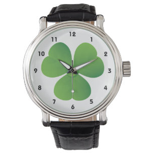 Irish clover St. Patrick's Day custom Watch